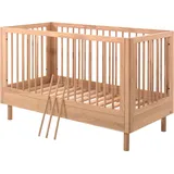 Home Affaire Babybett hochwertig, stabil gebaut, Made in Europe, Oberfläche geölt lt. EN71-3, 70/140 cm, mit Schlupfsprossen und Lattenrost, höhenverstellbar beige