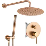 REA LUNGO duschset mit Regenbrause Kupfer
