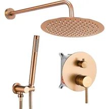 REA LUNGO duschset mit Regenbrause Kupfer