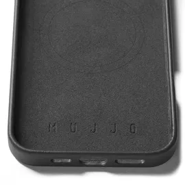 Mujjo iPhone 16 Pro Max Leder Case mit MagSafe schwarz
