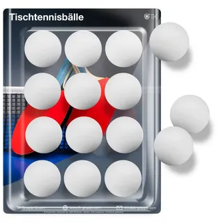 Sportyfits® Tischtennisball 12x Tischtennisbälle Bälle weiß Set 40 mm PingPong für Training (12-St., 12 Stück)