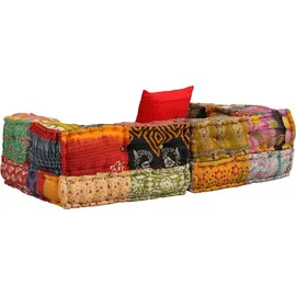 vidaXL 2-Sitzer Modularer Pouf Patchwork Stoff