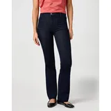Wrangler Bootcut-Jeans "Flare", Damen, Gr. 28, Länge 34, blau (soft_moonlight), Denim/Jeans, Obermaterial: 70% Baumwolle, 29% Polyester, 1% Elasthan, ausgestellt lang, Jeans, im Retro-Design mit ausgestelltem Bein