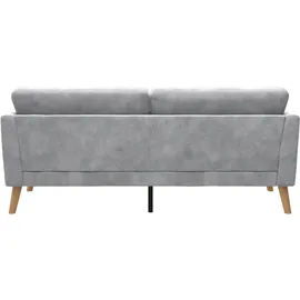 CosmoLiving by Cosmopolitan 3-Sitzer "Gloria", grau (hellgrau), B:192cm H:82cm T:80cm, 100% Polyester, COSMOLIVING BY COSMOPOLITAN, Sofas, Mit Knopfsteppung