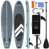 SereneLife Stand Up Paddling Board Aufblasbar, SUP 84cm bis 160kg für Erwachsene – Standup Paddle Board Set mit Paddel, Pumpe, Rucksack