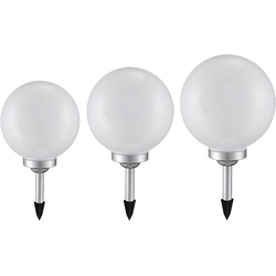 3er Set LED Solar Leuchten Kugeln Außen Beleuchtungen Lampen Weiß Strahler Lichter