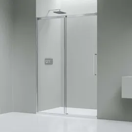 Bernstein Nischendusche mit Schiebetür Soft-Close Chrom 8mm Nano Echtglas 160cm