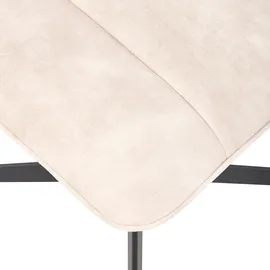 Beliani Drehsessel LIA Samt 70 x 75 x 70 cm Beige mit Hocker