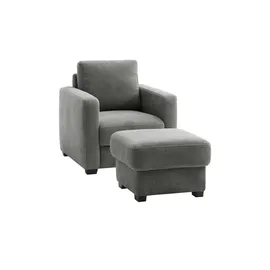 Sconto Sessel Lisa de Luxe Mikrofaser 85 x 90 x 93 cm Grau