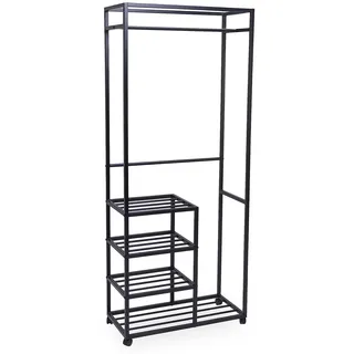 M2 Kollektion ANDORRA Rollgarderobe 75 x 183 x 35 cm schwarz
