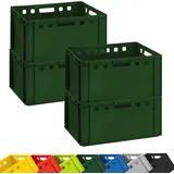 Buri Fleischkiste E3 60x40x30 cm Eurobox 4er Set dunkelgrün