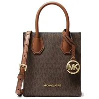 Michael Kors Mercer Extra-Small Pebbled Leather Crossbody Bag (Brown) - Braun