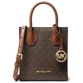 Michael Kors Mercer Extra-Small Pebbled Leather Crossbody Bag (Brown) - Braun