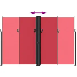 vidaXL Seitenmarkise 220 x 1000 cm Rot Stahl