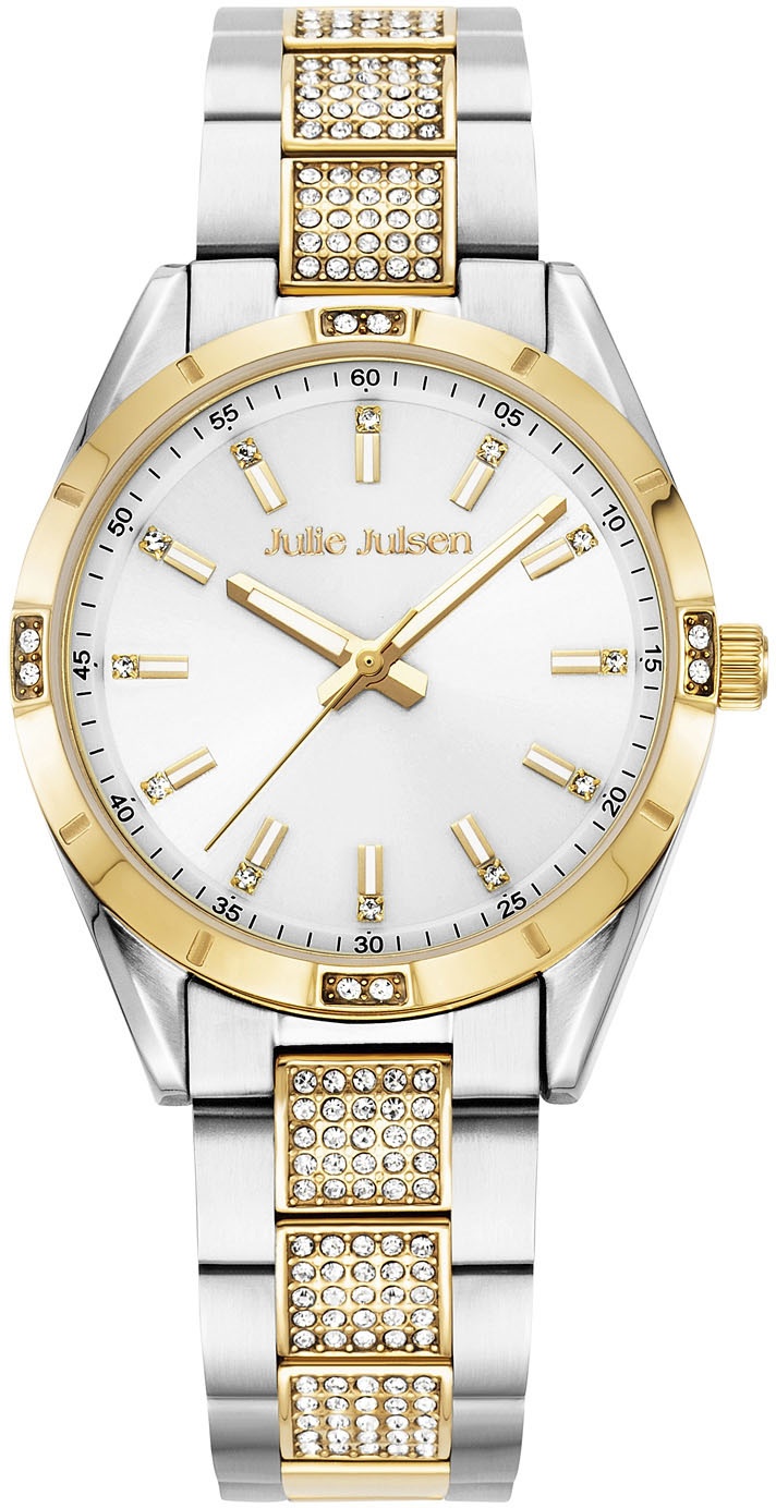 Quarzuhr JULIE JULSEN "Julie Julsen Sport Gold Bicolor, JJW3105SYGM" Armbanduhren goldfarben (silbergoldfarben) Damen Quarzuhren