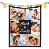 BSGFIT Personalisierte Decke Personalisierte Decke Mit Foto,Personalisiertes Geschenk Decke Mit Foto für Muttertag,Vatertag,Geburtstag,Individuell Gestaltete Geschenke für Mama, Papa, Freund, Freundin