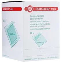 NOBAMED Nobasorb-steril Saugkompressen 10 x 10 cm 25 St