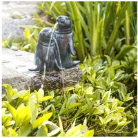 esotec Wasserspeier Solar Teichfiguren Komplettset Seehund Paar Paul & Paula H=22cm 101656 grau