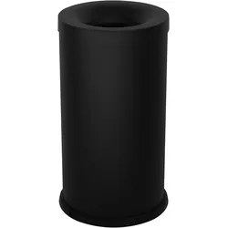 Stil Casa selbstlöschender Abfalleimer, lackierter Stahl, Ø 31xh. 72 cm, Schutzrand aus Kunststoff, 65 Liter, schwarz.