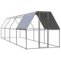 vidaXL Outdoor-Hühnerkäfig 2x8x2 m Verzinkter Stahl
