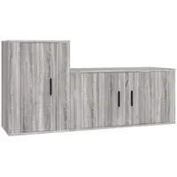 VidaXL 2-tlg. TV-Schrank-Set Grau Sonoma Holzwerkstoff