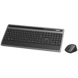 Hama KMW-600 Plus Funk Tastatur Maus Set, schwarz/anthrazit, USB/Bluetooth, DE (182686)