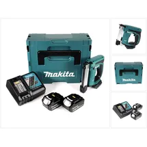 Makita DST 221 RGJ 18 V Li-ion Akku Tacker im Makpac + 2x BL 1860 B 6,0 Ah Li-Ion Akku + DC 18 RC Ladegerät