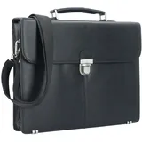 Esquire Oxford Aktentasche Leder 40 cm Laptopfach schwarz