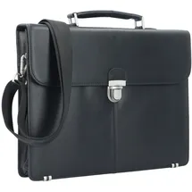 Esquire Oxford Aktentasche Leder 40 cm Laptopfach schwarz