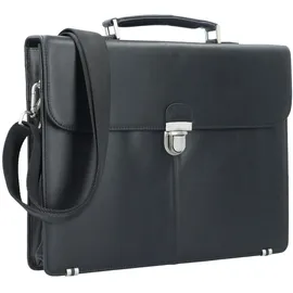 Esquire Oxford Aktentasche Leder 40 cm Laptopfach schwarz