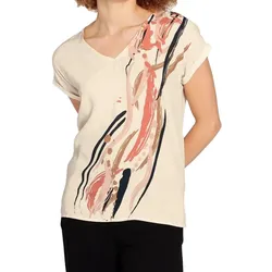 BOYSEN ́S Damen Shirtbluse modisches Sommer-Shirt Kurzarm-Shirt 53811127 Beige - 34