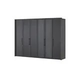 Sofa.de Drehtürenschrank ¦ schwarz ¦ Maße (cm): B: 300 H: 220 T: 67