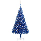 vidaXL Künstlicher Weihnachtsbaum Beleuchtung & Kugeln Blau 210 cm - Blau