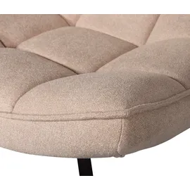 Woood Drehsessel Maudi aus Webstoff, modern und gepolstert, natur, mit schwarzem Mittelfuß