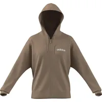 Adidas Damen Essentials LINEAR Full Zip French Terry Hoodie, warm Sandstone/White, XXL