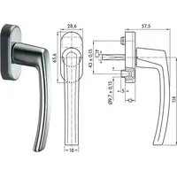 Roto Fenstergriff ROTOLINE - mittelbronze eloxiert