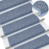 vidaXL Treppenmatten Selbstklebend Sisal-Optik 15 Stk. 65x21x4 cm Blau