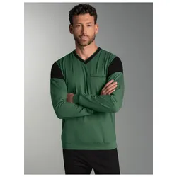 Schlafanzug TRIGEMA "TRIGEMA Modisches Schlafanzugoberteil mit Brusttasche", Herren, Gr. XL, efeu, 100% Baumwolle, Basic, Homewear-Sets