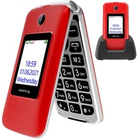 uleway 3G Seniorenhandy ohne Vertrag, Großtasten klapphandy tastenhandy,Rentner Handy mit Tasten Notruffunktion,Dual-SIM 2.8 Zoll Display(Rot)