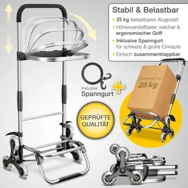 eloneo Einkaufstrolley Treppensteiger schwarz 43 l