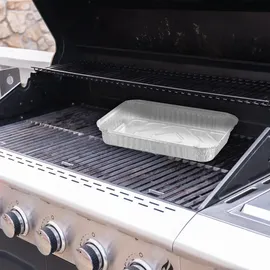 Relaxdays Grillschale 31 x 21 cm Aluminium silber