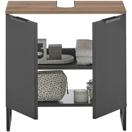 BASIC by Balculina Waschbeckenunterschrank Denver 60 x 60 x 35 cm Schwarz Matt