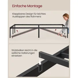 VASAGLE Bett, Metallbett, Bettrahmen, Unterbettaufbewahrung, modern, Gästebett, einfacher Aufbau