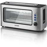 Haeger Fenster-Toaster – 1 extra breite Öffnung, 1000 W, 6 Temperaturen, Edelstahl