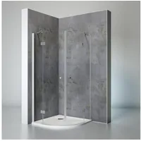 Schulte - Duschkabine Youngline Runddusche, Radius: 55 cm, 5mm Sicherheitsgals (esg), Profilfarbe: Alu-Natur, Höhe: 190 cm, Größe: 80 x 80 cm, Dekor