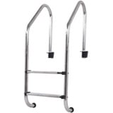 Tyenaza Poolleiter, Heavy Duty SL215 Schwimmbeckenleiter, Edelstahl-Pool-Rolltreppe, 2-stufige, rutschfeste Pool-Pedalleiter