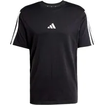 adidas Essentials 3-Streifen Single Jersey Kurzarm-T-Shirt Black / White 2 L
