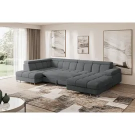 altdecor Ecksofa COMA U Cord 3-Sitzer Dunkelgrau
