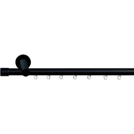 INDEKO Gardinenstange INDEKO "Consul", schwarz, L:410cm Ø:20mm, Aluminium, Gardinenstangen, Innenlauf Komplett-Set inkl. Gleitern und Montagematerial