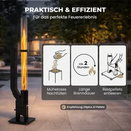 Lemodo Pelletfackel Ø 0 cm Schwarz